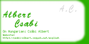 albert csabi business card